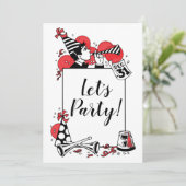 Retro New Year's Celebration Let's Party Kaart (Staand voorkant)