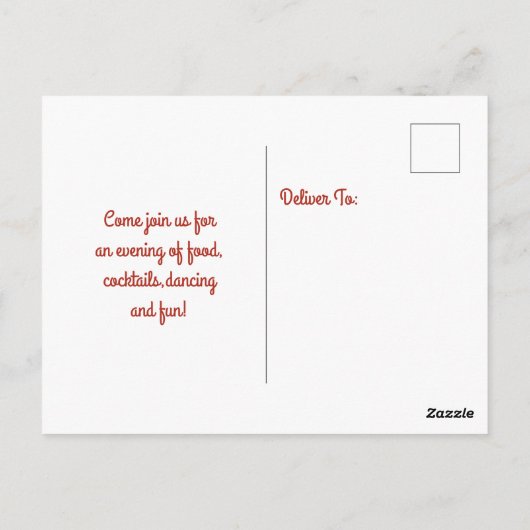 Retro New Years Eve Party Uitnodiging Briefkaart (Achterkant)