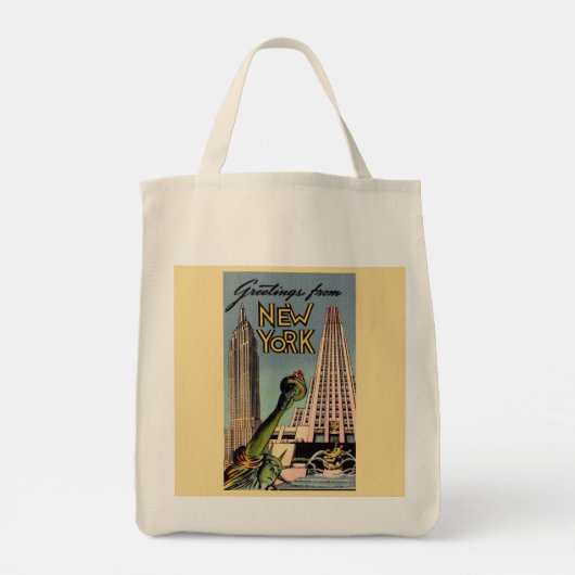 Retro New York City boodschappentas Tote Bag (Achterkant)