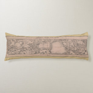 Retro New York City Central Park Map 1880s Pillow Lichaamskussen