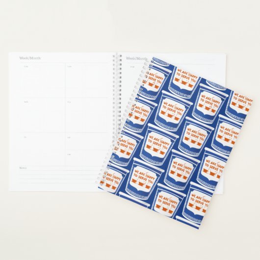 Retro New York Deli Coffee Cup Planner (Devant avec enveloppe)