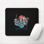 Retro New York Skyline Silhouette  Muismat (Met muis)