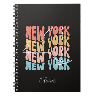 Retro New York State - Gepersonaliseerd Notitieboek