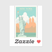 Retro New York Vrijheidsbeeld Sticker (Vel)