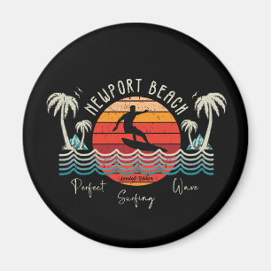Retro Newport Beach Surfen Magneet