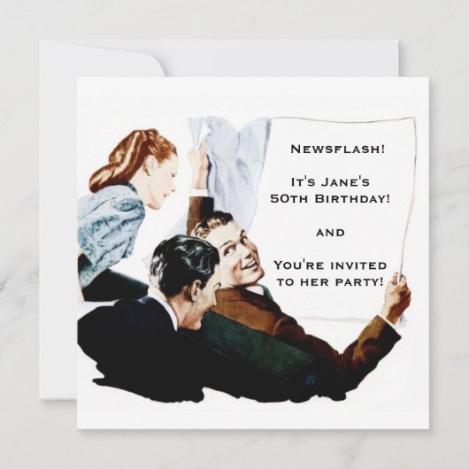 Retro Newspaper 1950 Kaart (Voorkant)