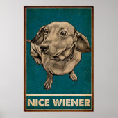 Retro Nice Butt Dachshund-hond grappige citaten Poster (Voorkant)