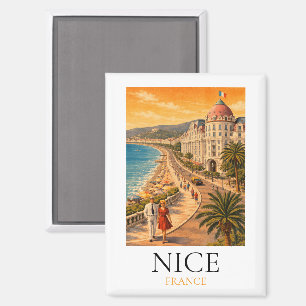 Retro Nice Côte d'Azur Promenade des Anglais uitzi Magneet