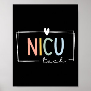 Retro NICU Tech Neonatale Intensive Care Unit ICU Poster