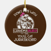 Retro niet met grootmasaurus... keramisch ornament (Achterkant)