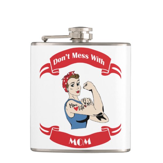 Retro Niet minder met MOM Heupfles (Voorkant)