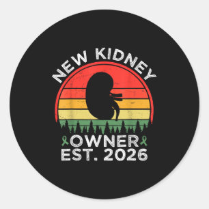 Retro Nieuwe Nier Eigenaar Gesticht 2026 Niertrans Ronde Sticker