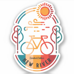 Retro Nieuwe River Bike Trail Sticker
