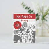 Retro Nieuwjaarsfeest Briefkaart (Staand voorkant)