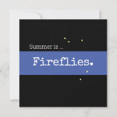 Retro Night Sky Blue Summer is Fireflies Stripe (Voorkant)