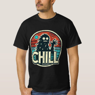 Retro Night Vibes: Bigfoot en Maneschijn T-shirt