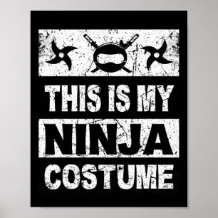 Retro Ninja Kostuum Halloween Voor Jongen Kinder M Poster
