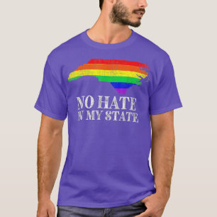 Retro No Hate in mijn staat regenboog Noord-Califo T-shirt