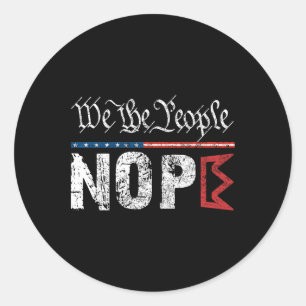 Retro No Kings Nope protestbord 4 juli Shirt Ronde Sticker