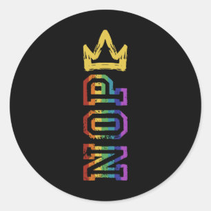 Retro No Kings Nope protestbord Shirt voor mannen  Ronde Sticker