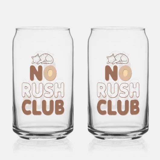 Retro "No Rush Club" for Relaxing Blikvorm Glas (Achterkant)