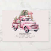 Retro Noël Camion Mini Champagne Étiquettes (Étiquettes simples)