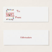 retro NOEL lichtslinger Mini Visitekaartjes (Voorkant /achterkant)