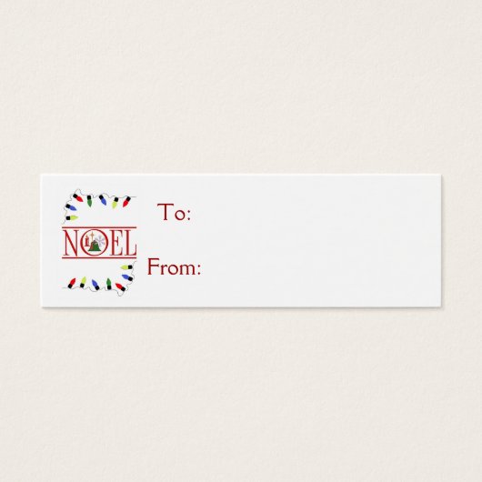 retro NOEL lichtslinger Mini Visitekaartjes (Voorkant)