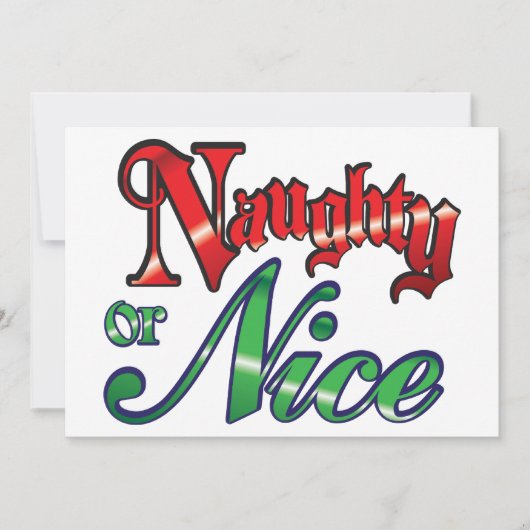 Retro Noël, Naughty ou Nice Party Invitation (Devant)