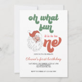 Retro Noël Père Noël Invitation d'anniversaire (Devant)
