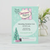 Retro Noël Personnalisable Invitation de fête (Debout devant)