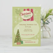 Retro Noël Personnalisable Invitation de fête (Debout devant)