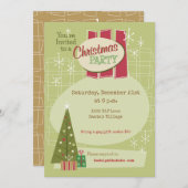 Retro Noël Personnalisable Invitation de fête (Devant / Derrière)