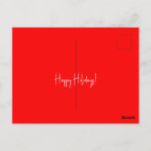 Retro Noël rouge typographie burlap Carte postale (Dos)