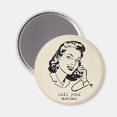 Retro noemt uw moeder Funny  Magnet Magneet (Voorkant / Achterkant)