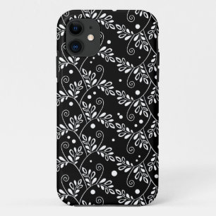 Retro noir blanc floral iPhone 5 Coque