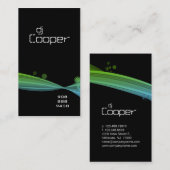 Rétro noir de vert bleu de carte de visite de (Devant / Derrière)