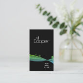 Rétro noir de vert bleu de carte de visite de (Debout devant)