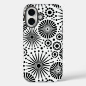 Retro noir fleurs blanches iPhone 5 Coque (Verso)