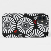 Retro noir fleurs blanches iPhone 5 Coque (Dos (Horizontal))