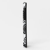 Retro noir fleurs blanches iPhone 5 Coque (Dos/Gauche)