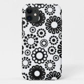 Retro noir fleurs blanches iPhone 5 Coque (Dos)