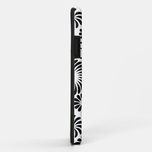 Retro noir fleurs blanches iPhone 5 Coque (Dos/Droite)