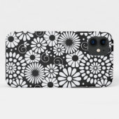 Retro noir fleurs blanches iPhone 5 Coque (Dos (Horizontal))