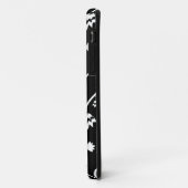 Retro noir fleurs blanches iPhone 5 Coque (Dos/Gauche)