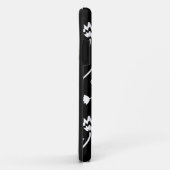 Retro noir fleurs blanches iPhone 5 Coque (Dos/Droite)