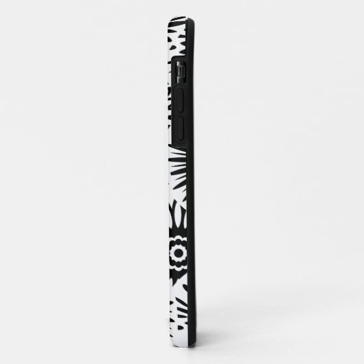 Retro noir fleurs blanches iPhone 5 Coque (Dos/Gauche)