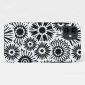Retro noir fleurs blanches iPhone 5 Coque (Dos (Horizontal))