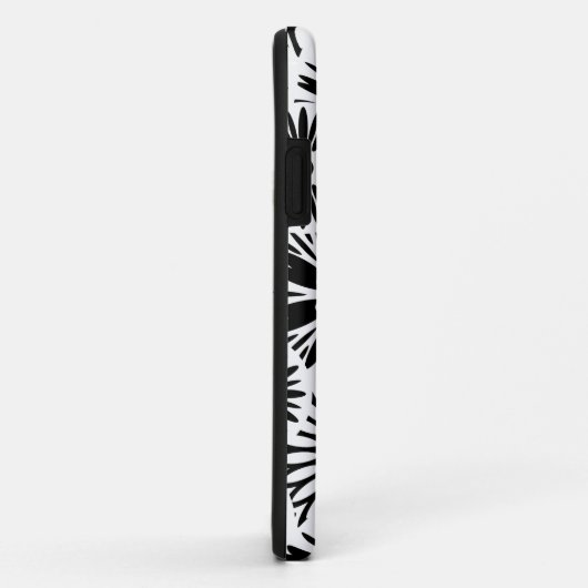 Retro noir fleurs blanches iPhone 5 Coque (Dos/Droite)