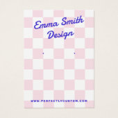 Rétro nom clair rose blanc vérificateurs carte d'o (Devant)